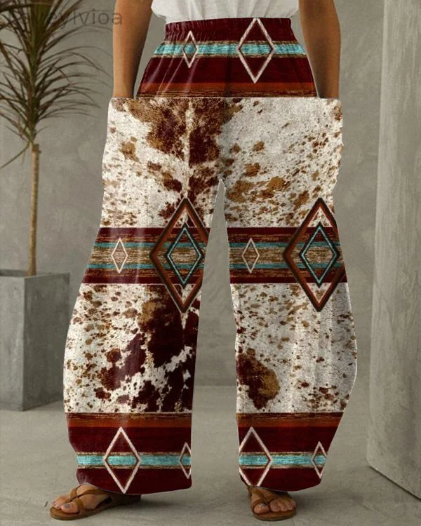 Western Vintage Stripe Wide Leg Pants