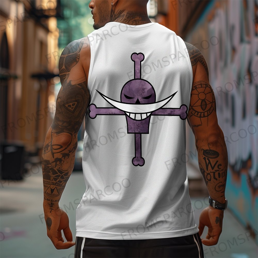 Oversized Anime Print Gym Tank Top