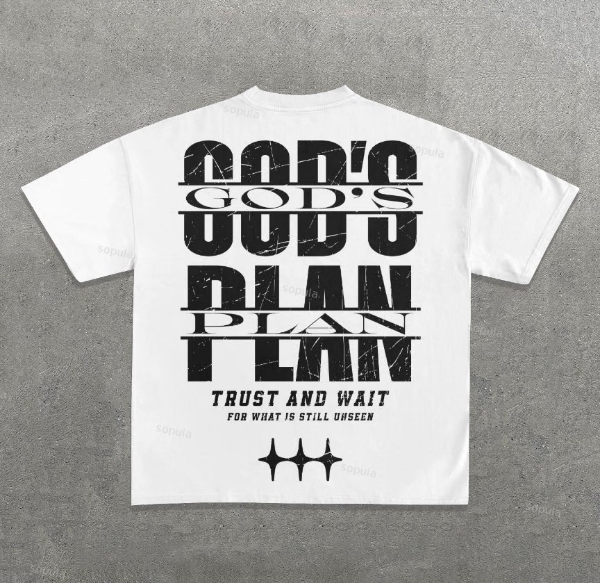 Sopula Vintage God's Plan Graphic Cotton T-Shirt - Sopula｜Premium Graphic Tees & Graphic Clothing