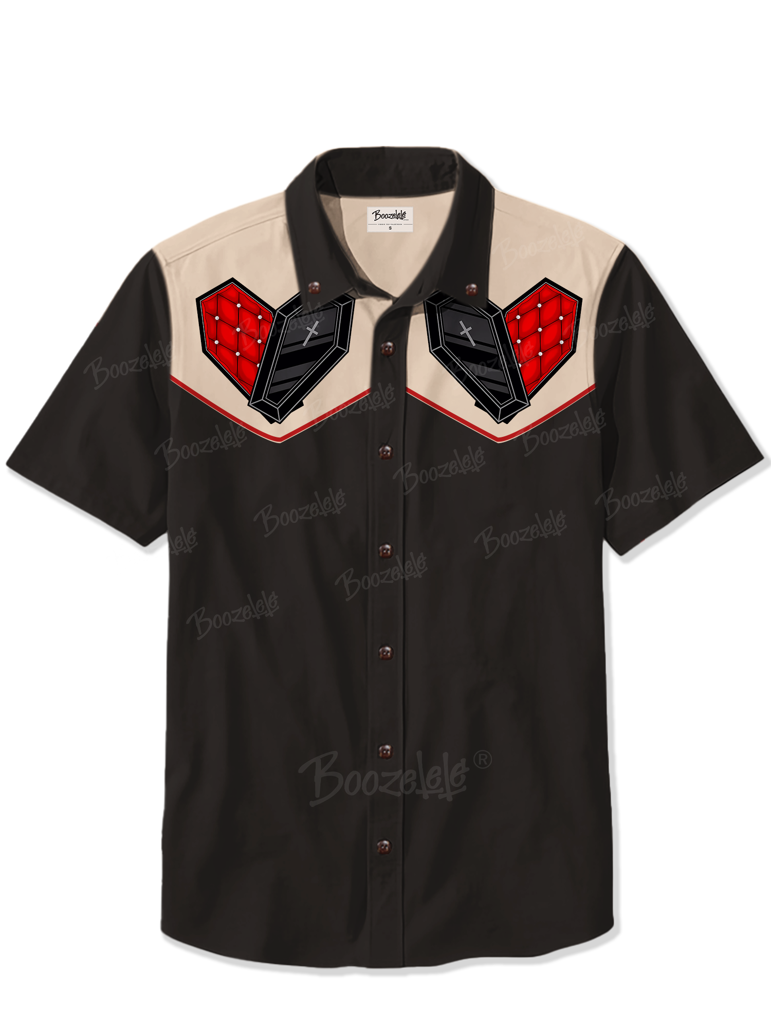 Valentine'S Day Hearts Coffin- 100% Cotton Shirt
