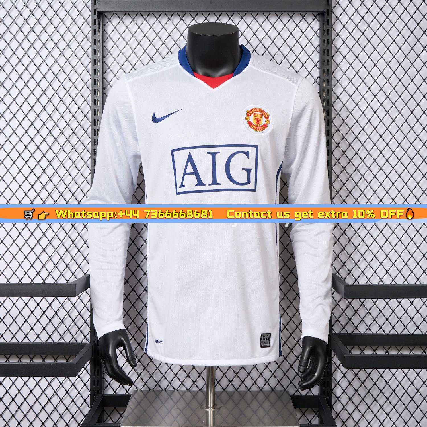 Manchester United Retro 2008-09 Away Long Sleeve Jersey - Player Version