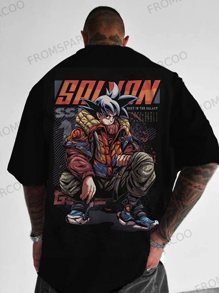 Oversized Loose Anime Large Print T-Shirt