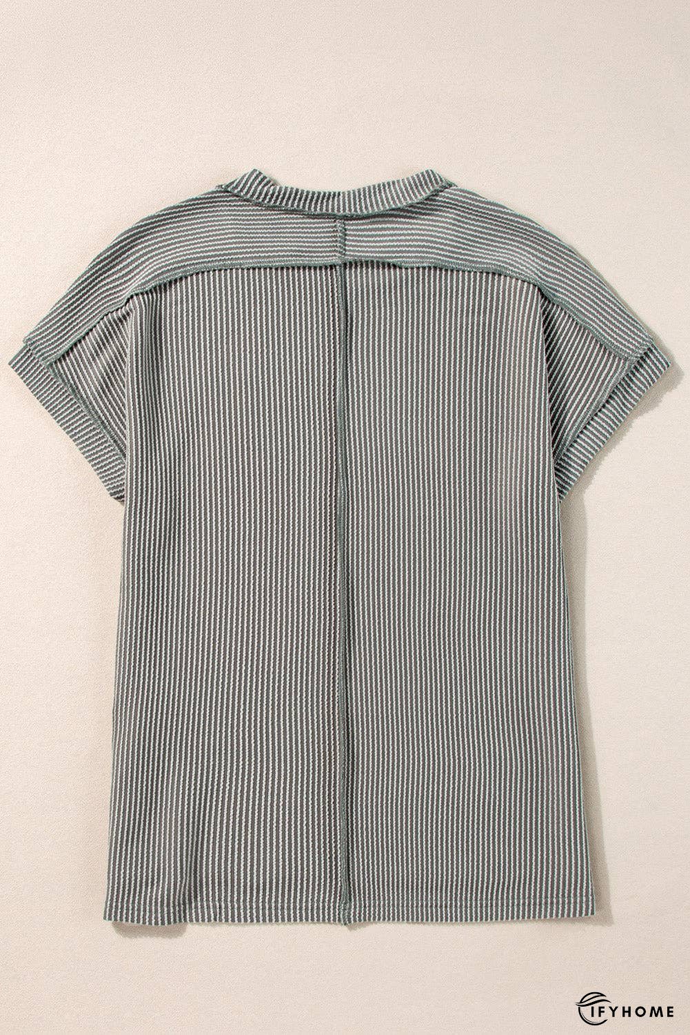 Boots Graphic Striped Round Neck Short Sleeve T-Shirt | IFYHOME