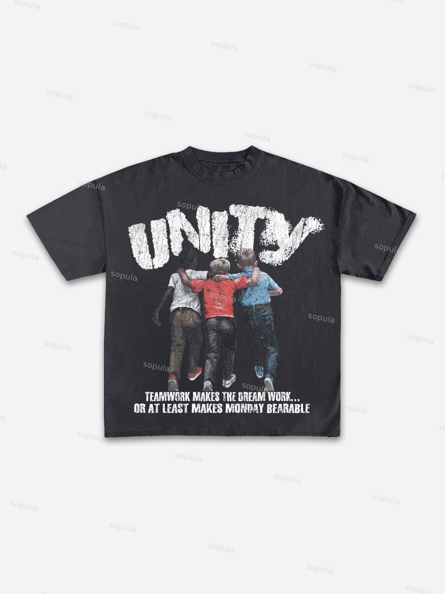Unity Fun Slogan Print Cotton T-shirt