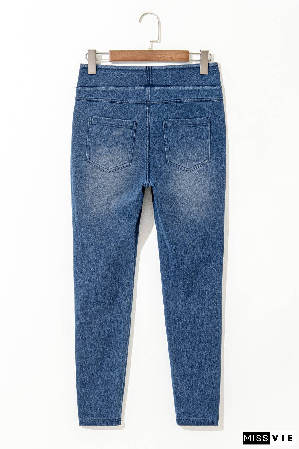 Elastic Waist Ankle Length Mid Waist Jeggings