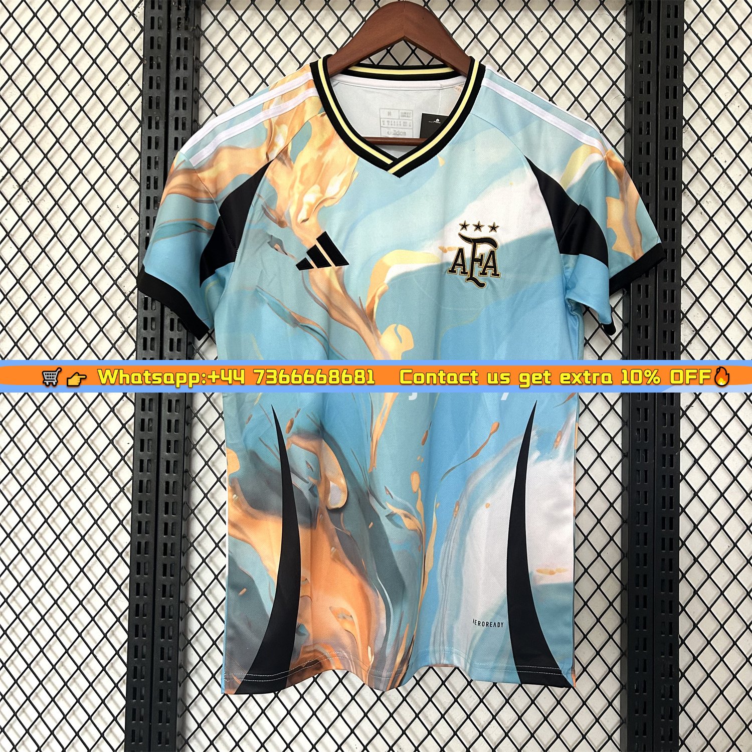 Argentina 25-26 Blue and Gold Marble Pattern Special Jersey - Fans Version
