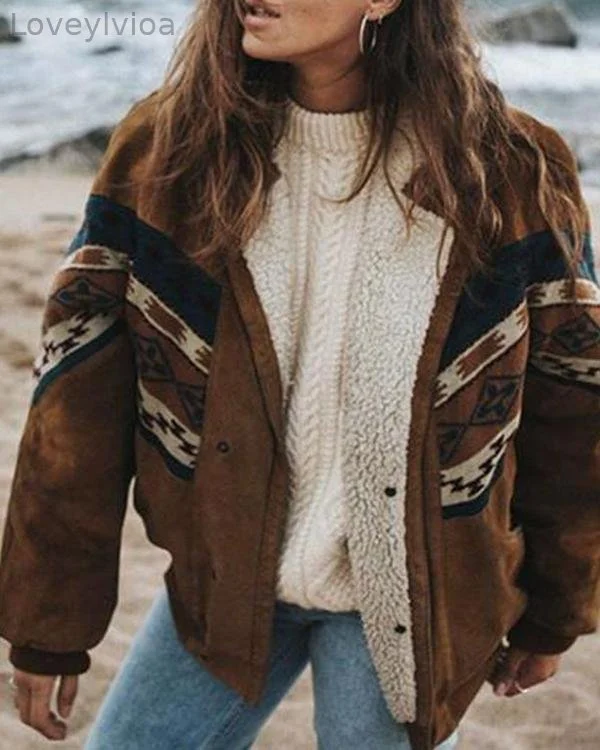 Retro Striped Women's Cotton Jacket