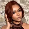 Soft Elegant Charm Auburn Brown Bob Glueless Wig