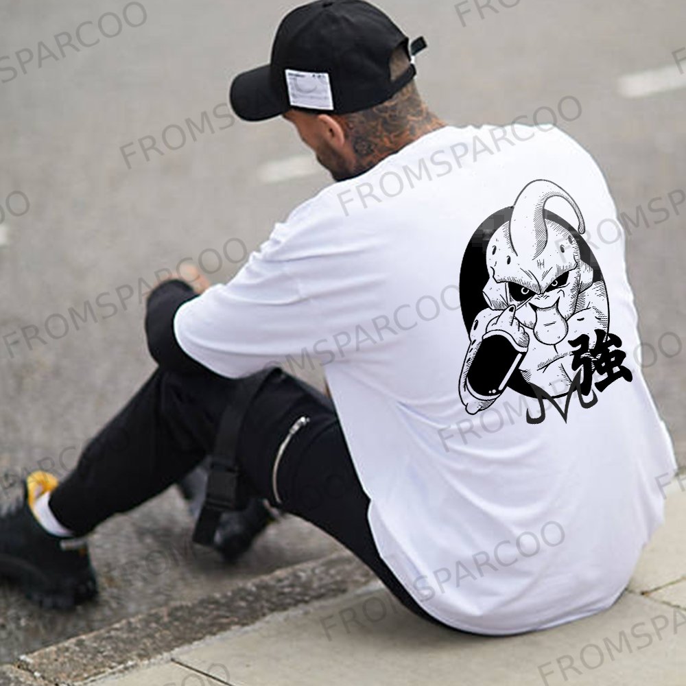 Oversized Anime Buu Print T-Shirt