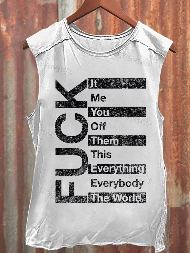 Teecade Teecade Fuck The World Art Print Casual Tank Top
