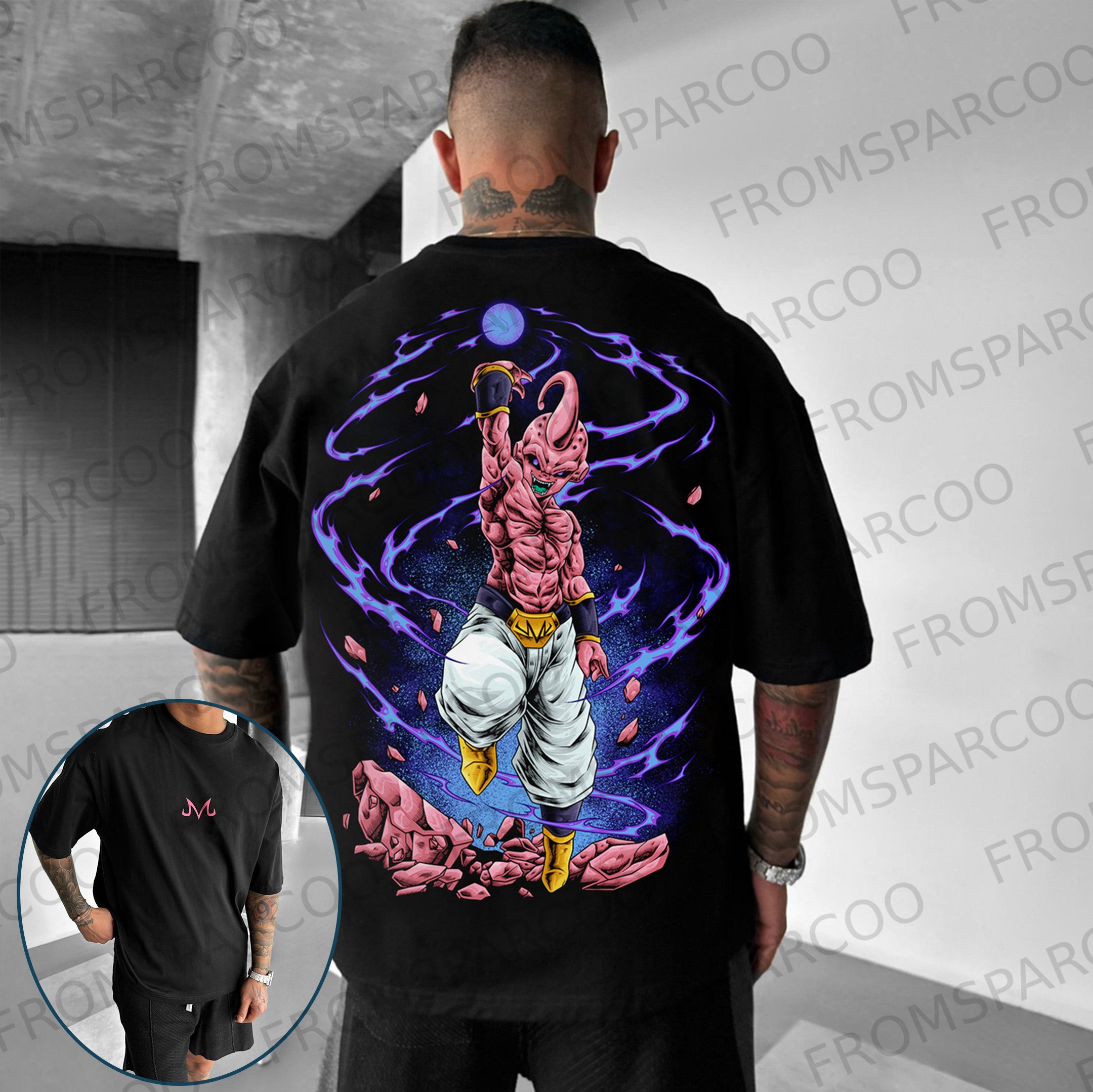 Oversize Dragon Ball Majin Buu Print Tee