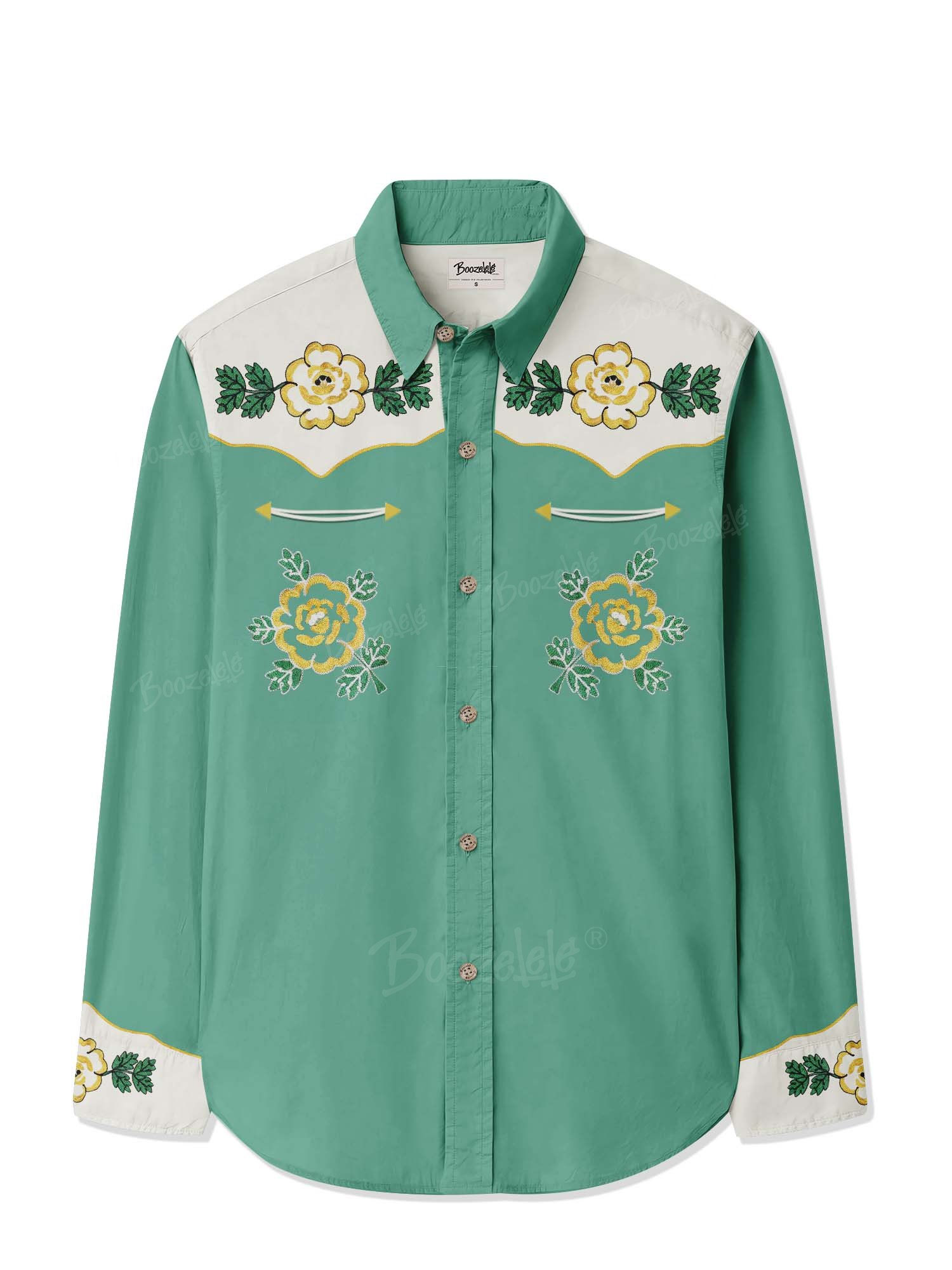 Vintage Flower - 100% Cotton Long Sleeves Shirt