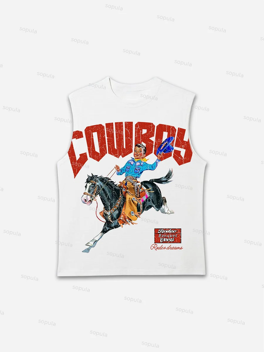 Cowboy Rodeo Dreams Print Tank Top