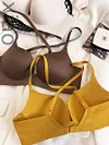 Bras-Non-marking beauty back gathering glossy bra soft steel ring on thin under thick underwear comfortable soft lingerie-Bras
