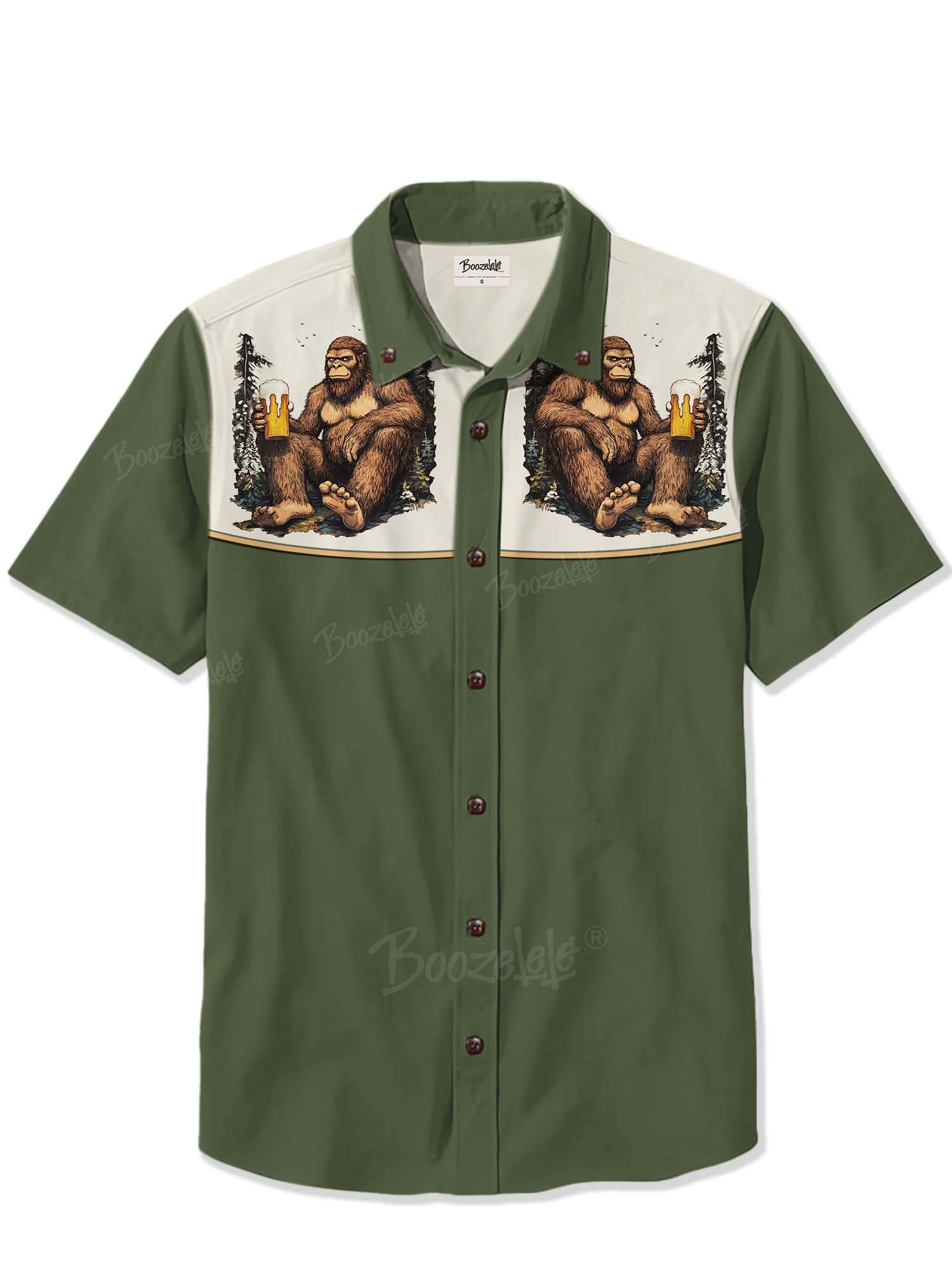 Bigfoot With Beer - 100% Cotton Shirt