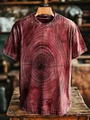 Unisex Vintage Abstract Line Tree Art Print Casual Loose T-Shirt