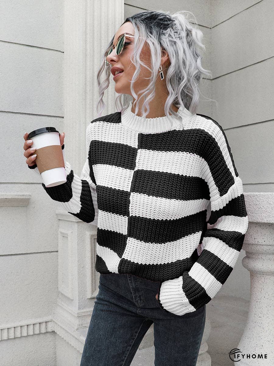 Two-Tone Dropped Shoulder Sweater | IFYHOME