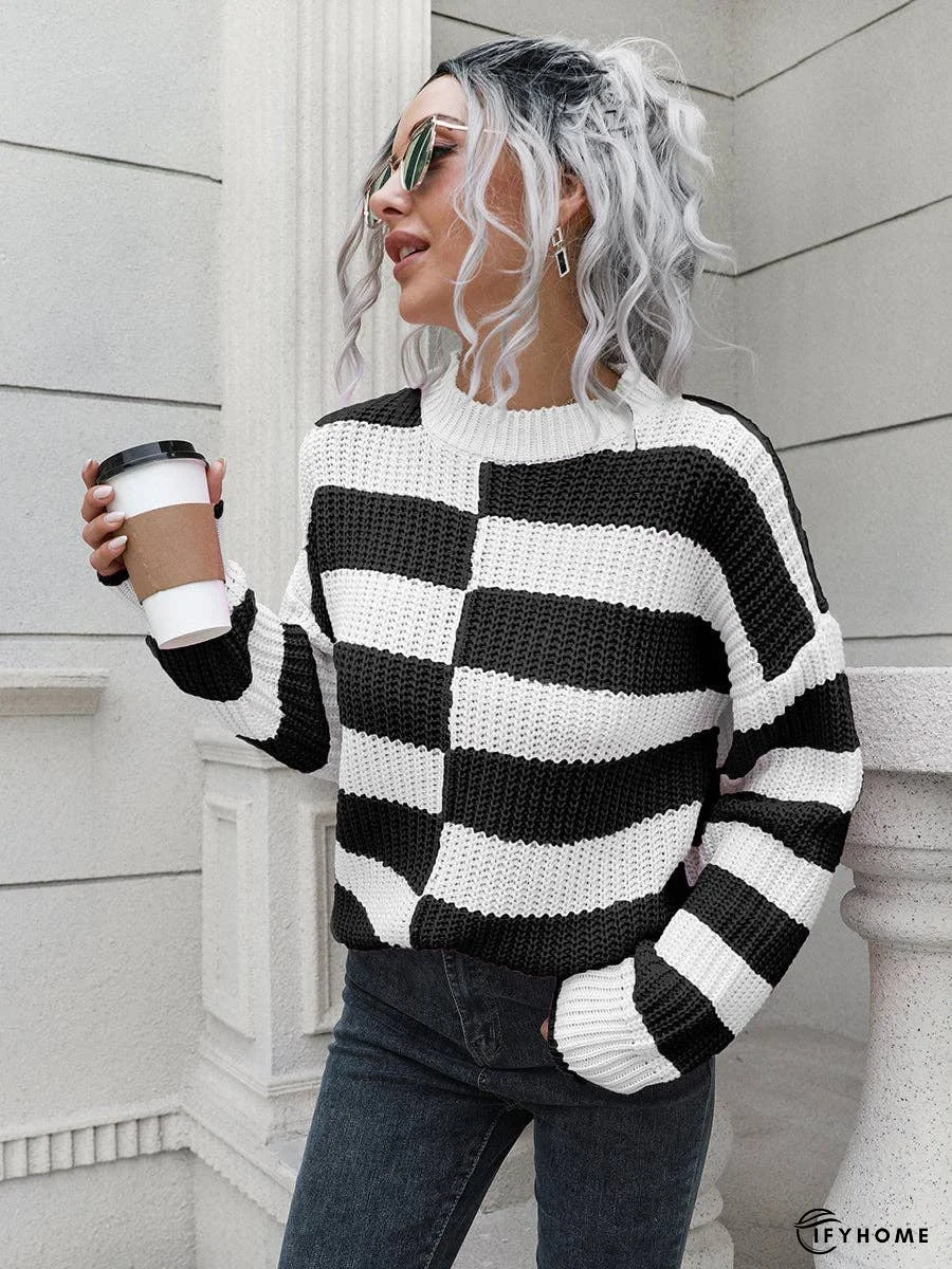 Two-Tone Dropped Shoulder Sweater | IFYHOME