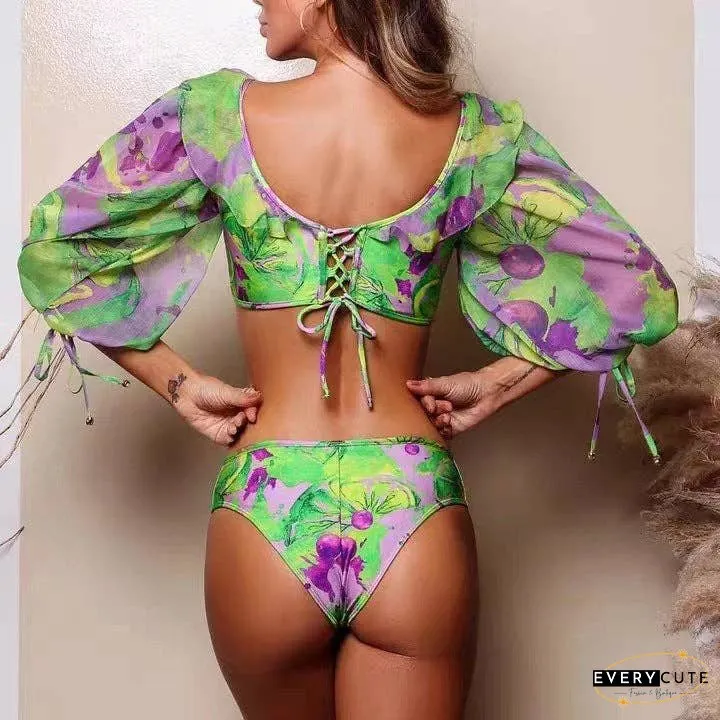 Floral Print One Piece Swimwear with Cover Y154