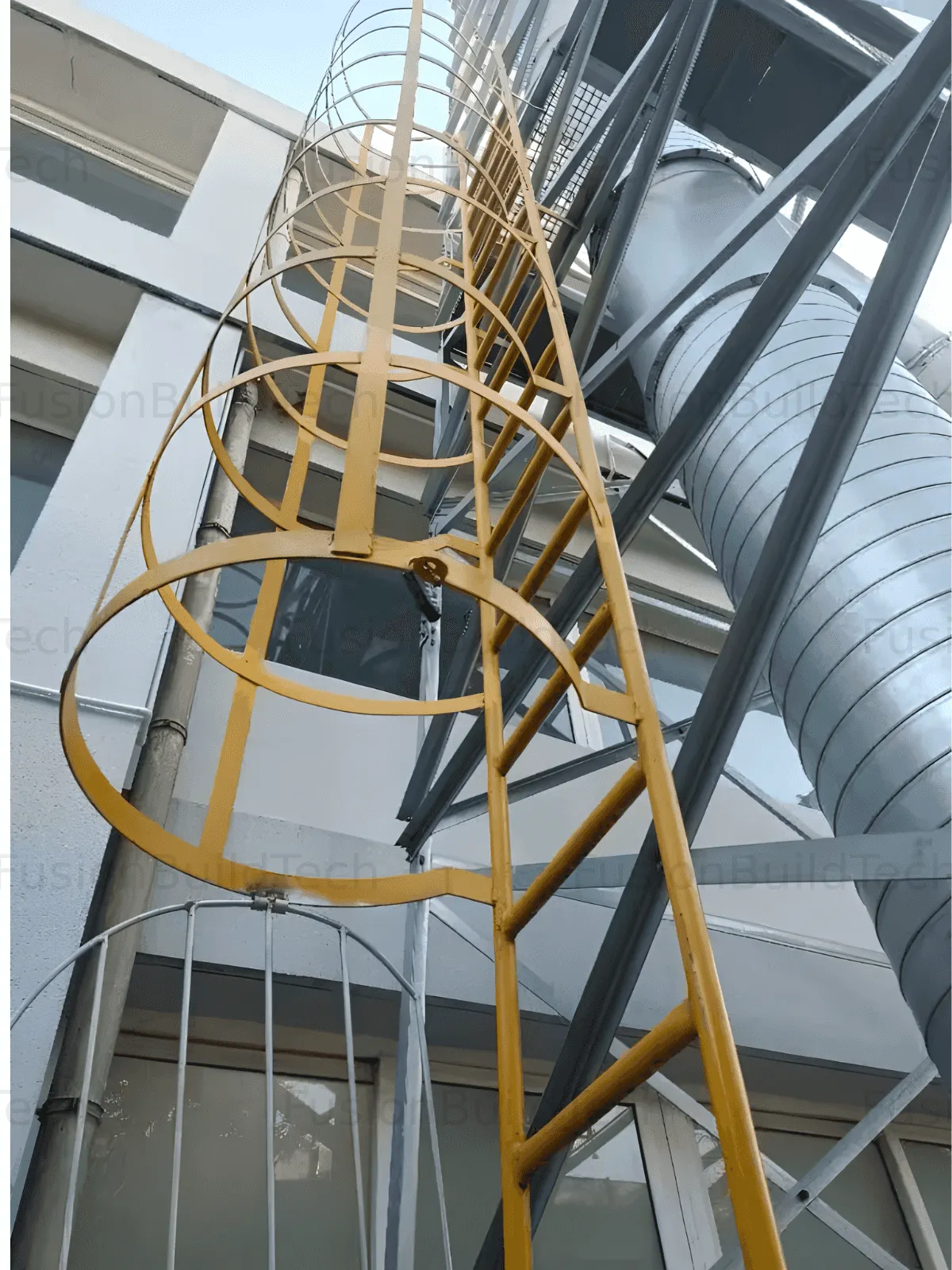 Industrial Steel Stairs - Caged Ladder