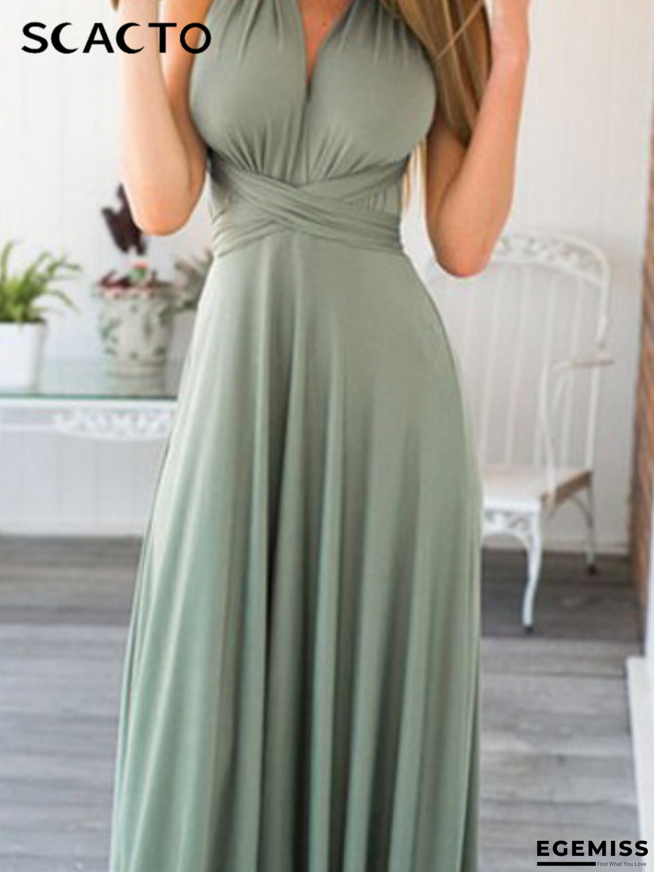 Scacto Women's Elegant Cross-Backless Bandage Dress - High-Waisted Long Sleeveless Pinafore With Multi-Rope Detail, Beige All-Season Versatile Long Dress For Casual & Formal Occasions, Formal Attire, Sophisticated Style, Quality Craftsmanship | EGEMISS