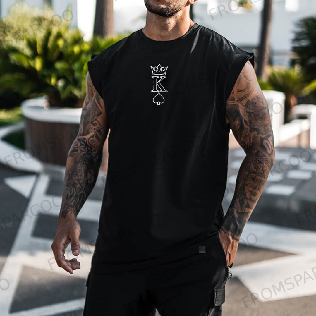 Men's Casual Fashion King Print Vest