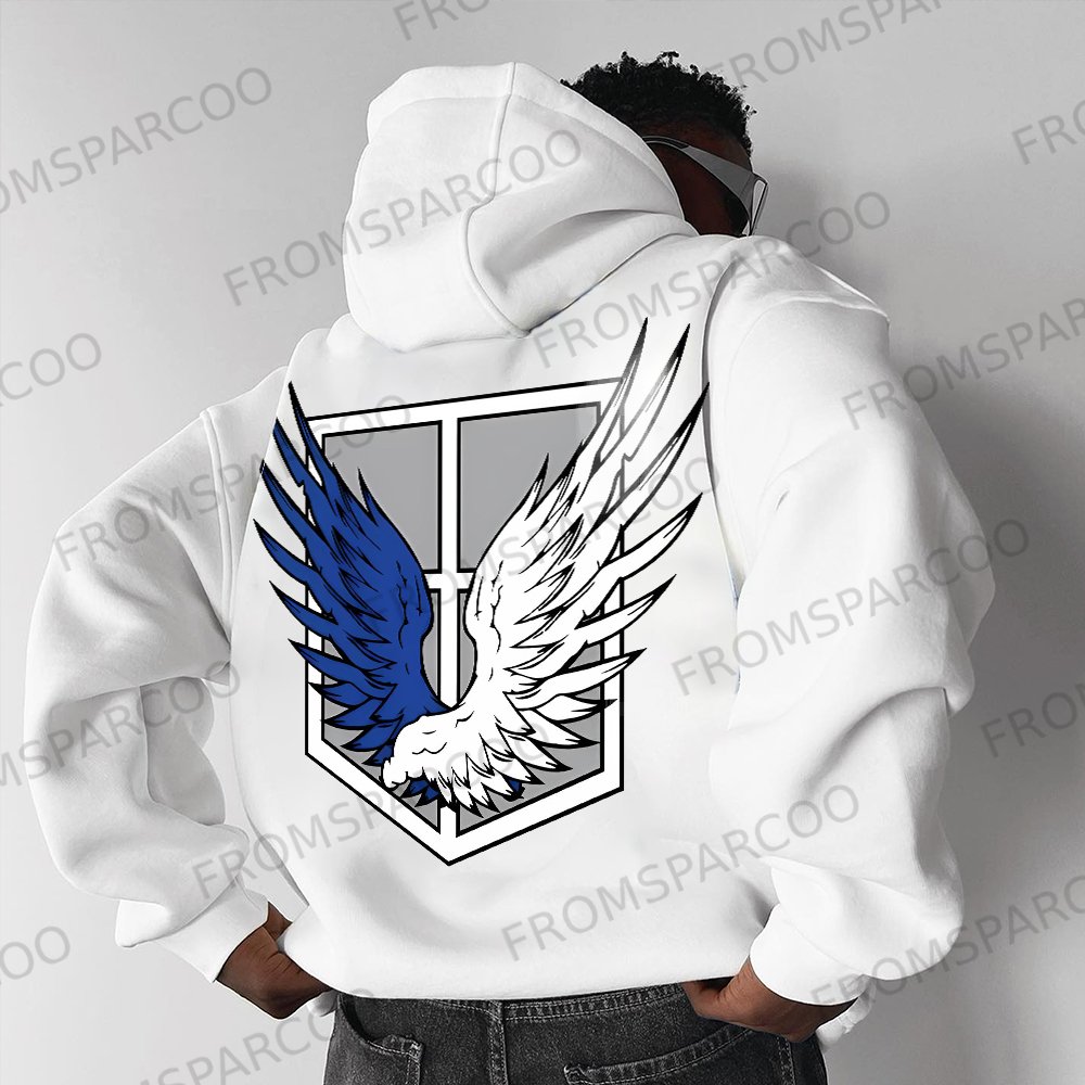 Unisex Oversized Attack on Titan Anime Print Hoodie
