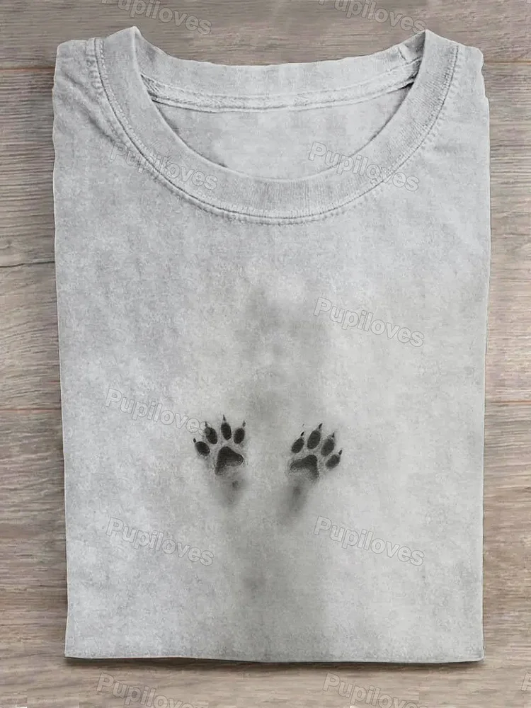 Pupiloves Pupiloves  Shadow of Two Dog Paws T-shirt
