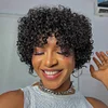 Glueless Fluffy Pixie Cut Short Curly Hair Wigs With Bangs 