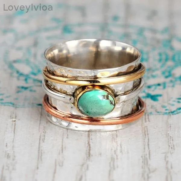 Chunky Moonstone Meditation Silver Ring