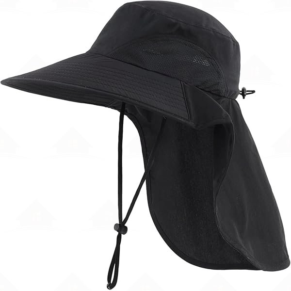 Home Prefer Outdoor UPF50+ Sun Hat Wide Brim Mesh Fishing Hat with Neck Flap