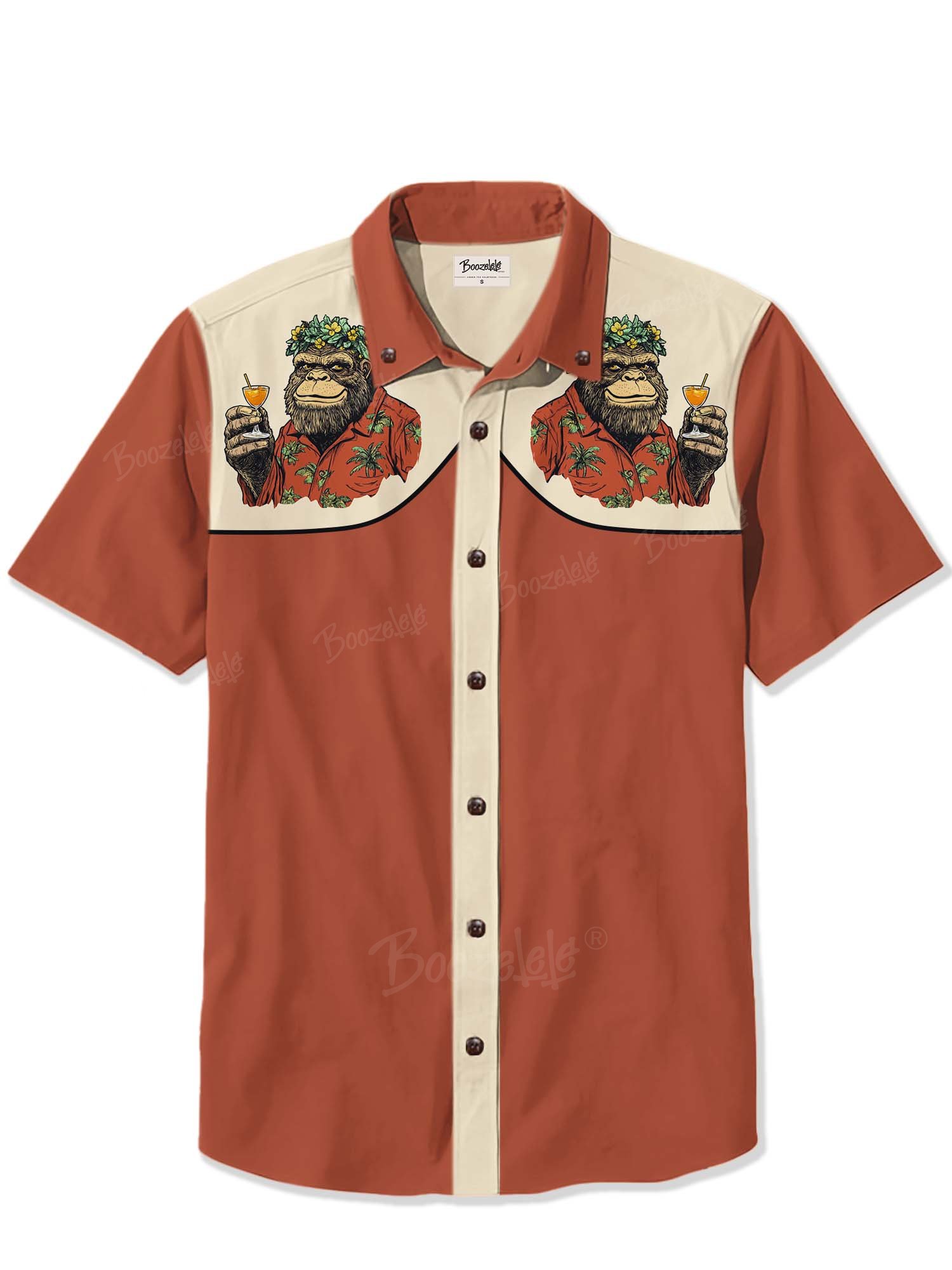 Hawaii Bigfoot With Beer - 100% Cotton Shirt