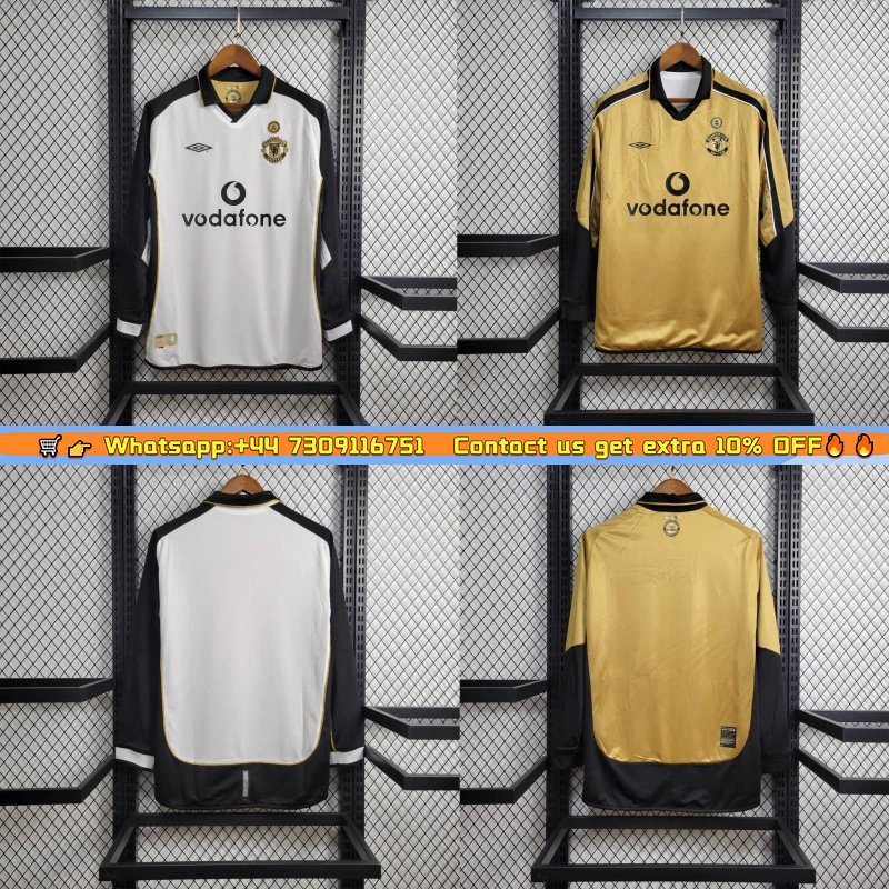 Manchester United Retro 01-02 100th Anniversary Long Sleeve Special Edition Jersey