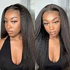 Glueless Kinky straight 200% density glueless brazilian black wigs