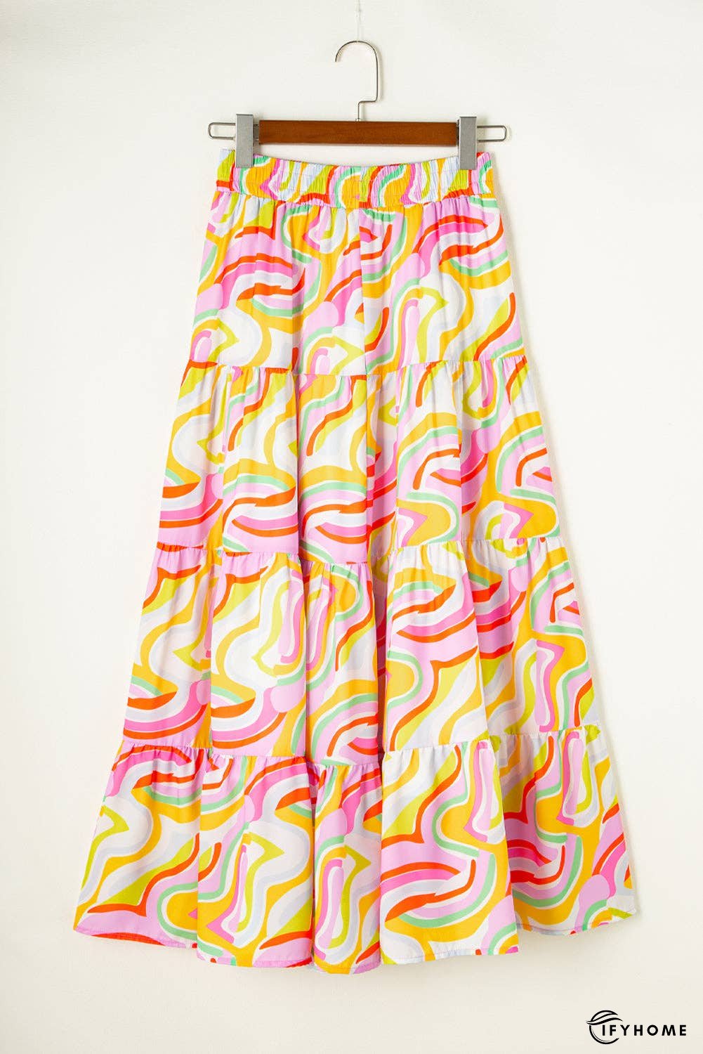 Printed Elastic Waist Skirt | IFYHOME