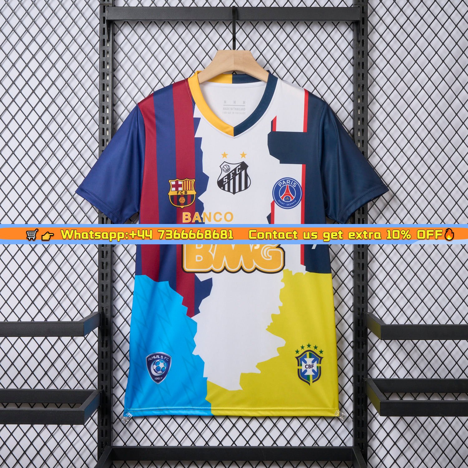 Neymar Career Commemorative Jersey - Fans Version - B.A.R.S.A Brazil Paris Saint-Germain PSG Santos Al Hilal SFC