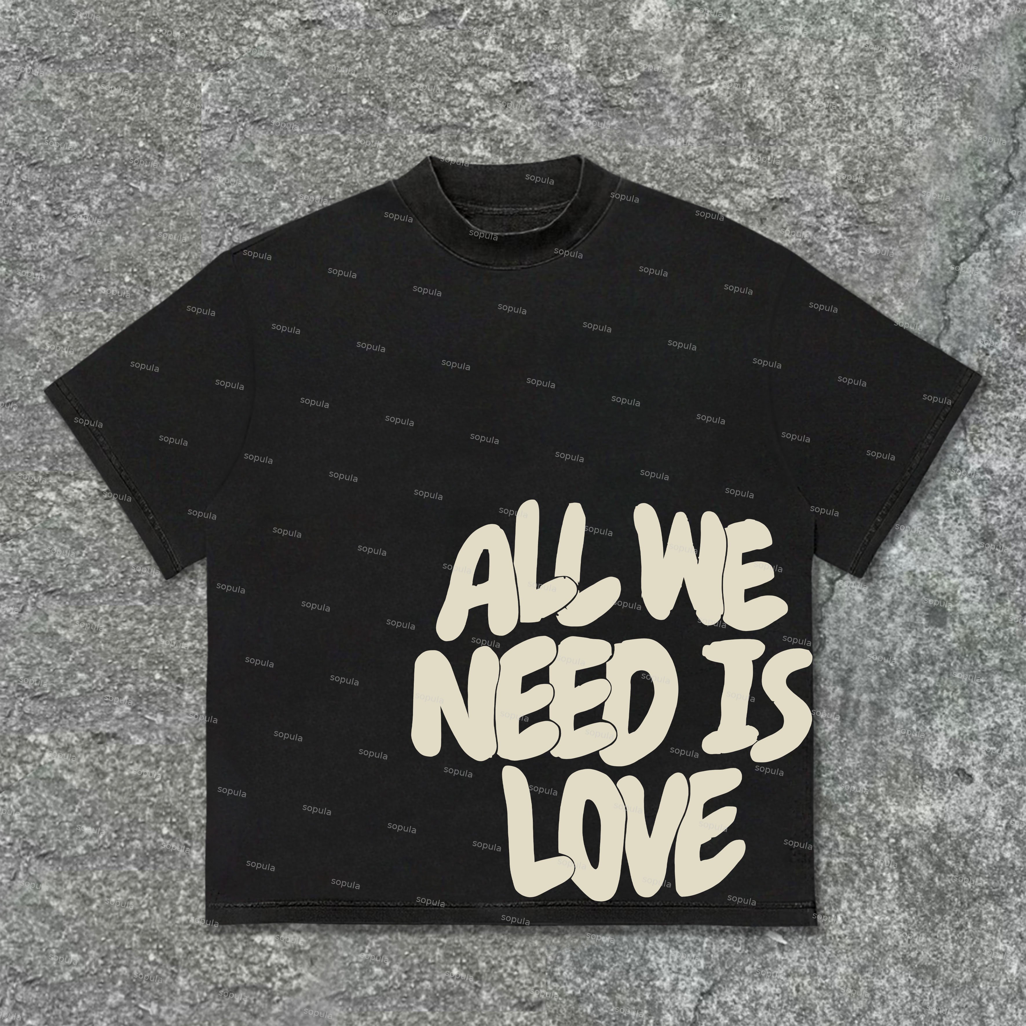 Sopula All We Need Is Love Print Graphic Cotton T-Shirt