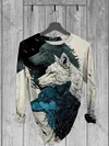 Unisex Cool Three-Color Wolf Print Casual T-shirt