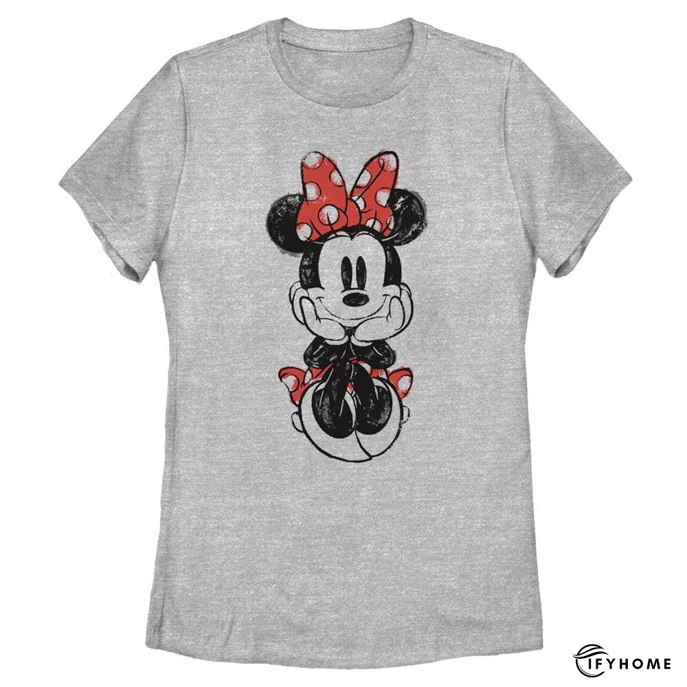 Women's Disney Sitting Minnie Sketch T-Shirt | IFYHOME