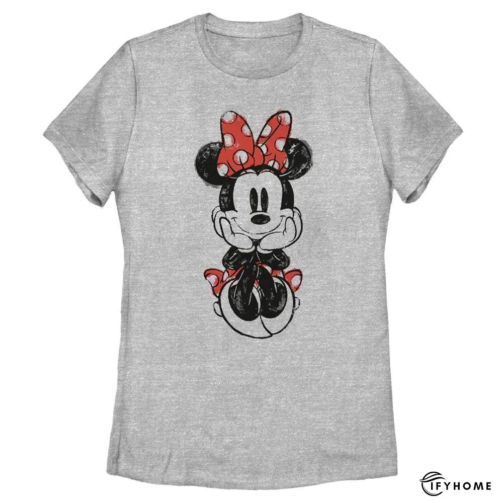Women's Disney Sitting Minnie Sketch T-Shirt | IFYHOME