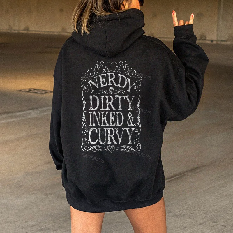 Eagerlys Nerdy Dirty Inked&Curvy Hoodie Eagerlys