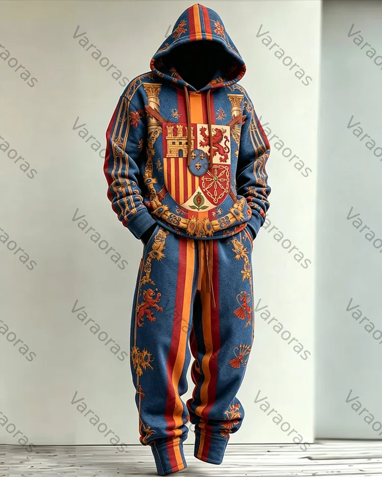 Men's Fashion Embroidered Hoodie and Pants Two-Piece Set4984