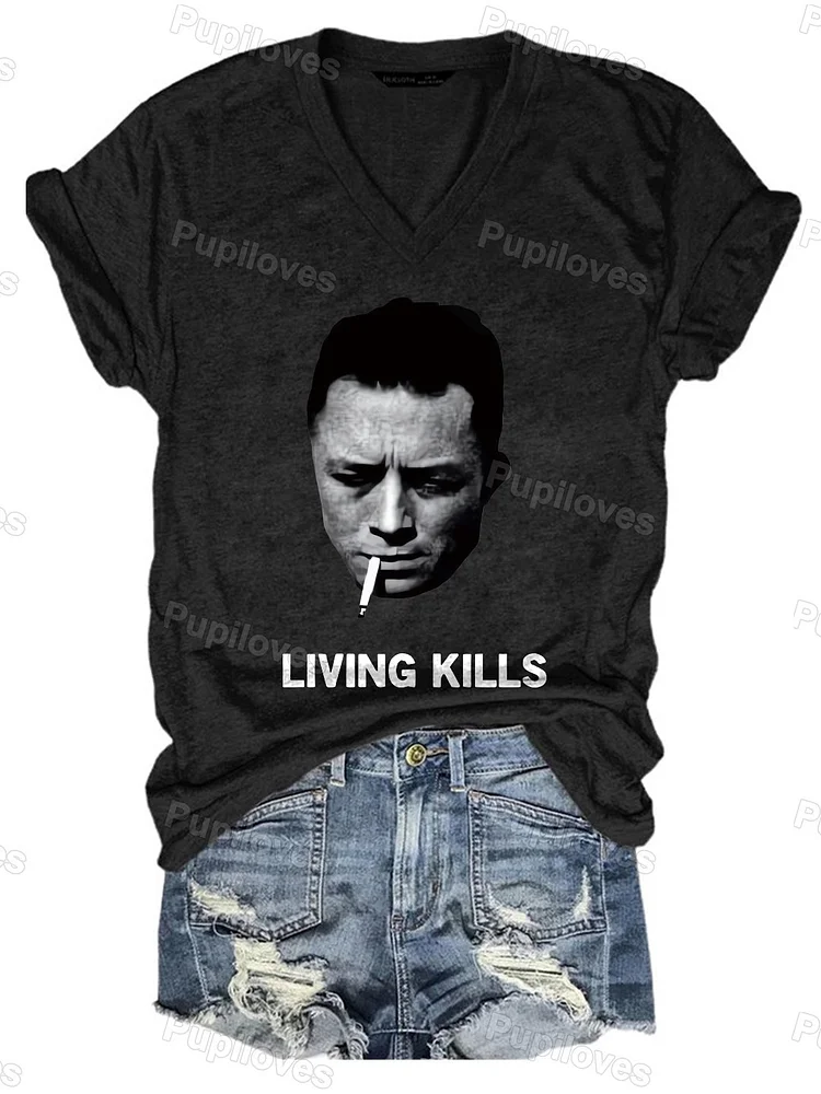 Pupiloves Pupiloves Living Kills V-Neck T-shirt