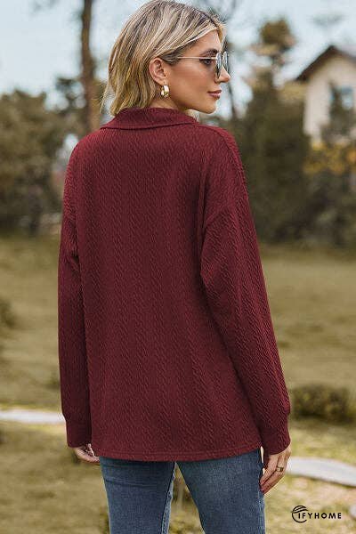 Johnny Collar Dropped Shoulder Blouse | IFYHOME