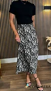 Melvina Zebra Print Midi Skirt