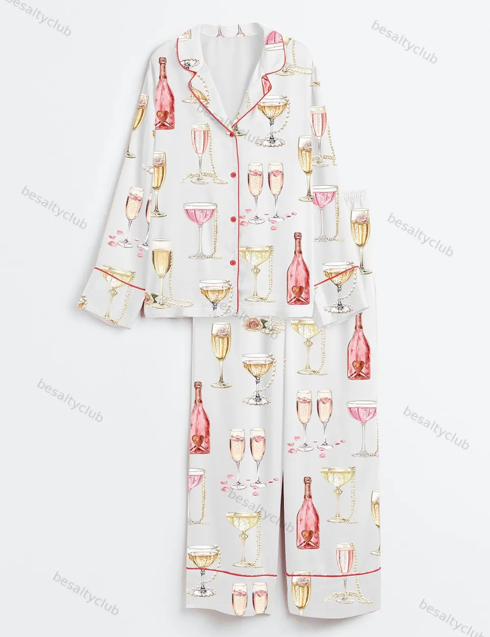Pearls And Prosecco Bridal Shower Party Champagne Print Long Sleeve ...