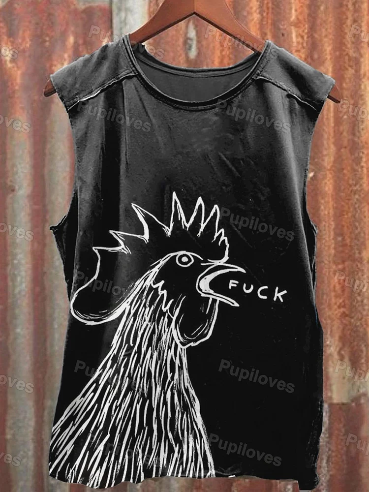Pupiloves Pupiloves Bad Chicken Print T-shirt