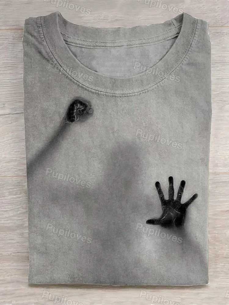 Pupiloves Pupiloves  Shadow of Person Knocking on Glass T-shirt