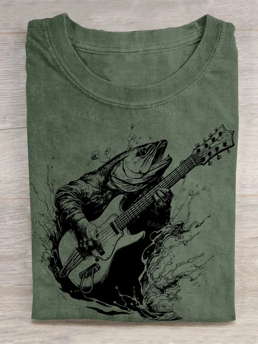 Eagerlys Trout Playing Guitar T-shirt Eagerlys