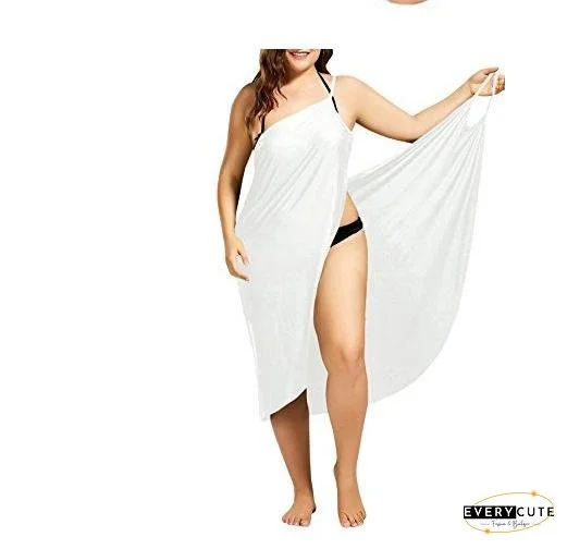 Women Beach Dress Sexy Sling Becah Wear Dress Sarong Bilini Cover Up Warp Pareo Dresses Towel Backless  Swimwear Femme Plus Size Black Dresses